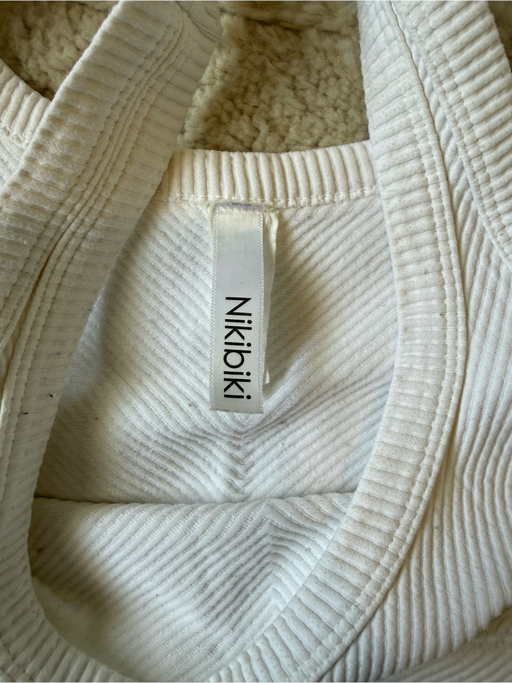 Nikibiki White Ribbed Square-Neck Crop Tank - Picture 2 of 2